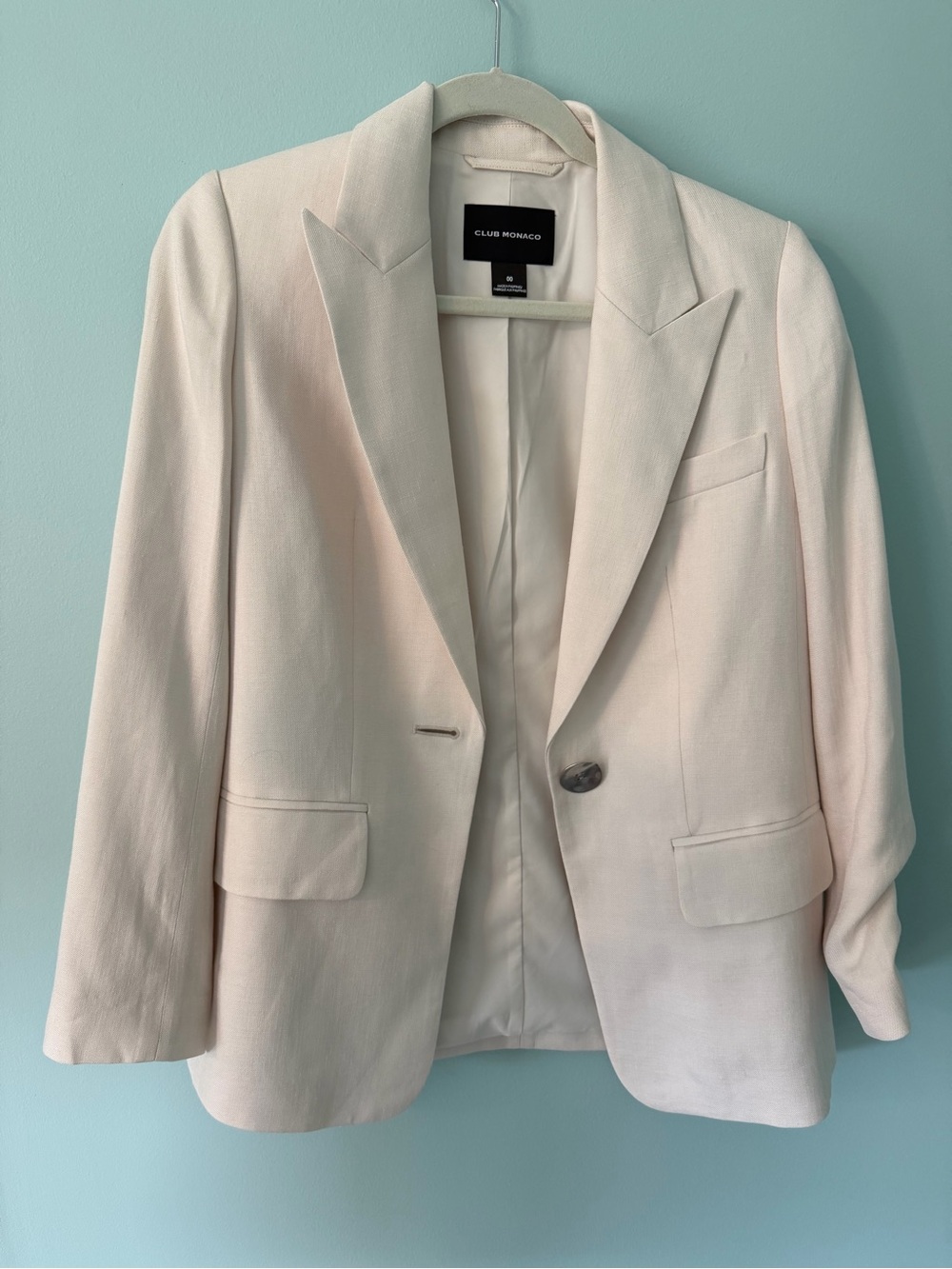 Club Monaco Light Cream Tailored Blazer